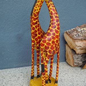 Giraffen Paar aus Holz - Holzschnitzerei handbemalt Bild 2