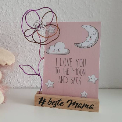 Muttertags Geschenk Drahtblume mit Fotohalter/ # beste Mama / Handgemachte Blume/ Geschenkidee mit Personalisierung