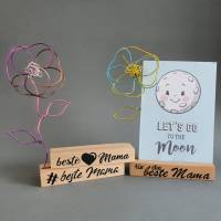 Muttertags Geschenk Drahtblume mit Fotohalter/ # beste Mama / Handgemachte Blume/ Geschenkidee mit Personalisierung Bild 5