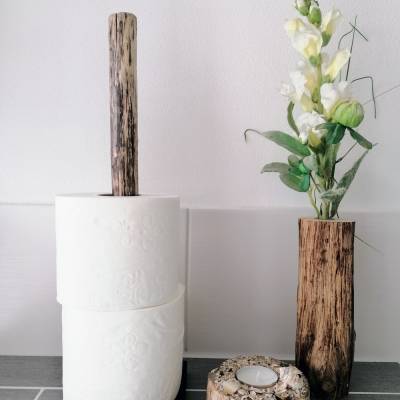 Treibholz Schwemmholz Toilettenpapierständer Küchenrollenhalter