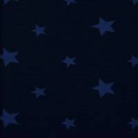 ♕ Jersey marine mit jeansfarbenen Sternen  50 x 150 cm Nähen Stoff Kombistoff ♕ Bild 4