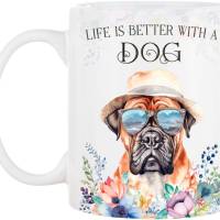 Hunde-Tasse LIFE IS BETTER WITH A DOG mit Bullmastiff Bild 2