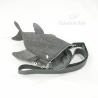 Stiftemäppchen Walhai / Mäppchen Hai Jeans grau upcycling, ohne Taschengurt Bild 2