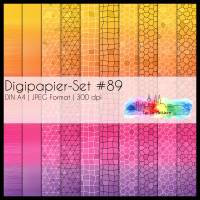 Digipapier Set #89 (gelb, orange, pink, lila) abstrakte & geometrische Formen  zum ausdrucken, plotten & mehr Bild 1