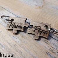 Wunderschöne Schlüsselanhänger aus Holz zum Vatertag und Muttertag, perfekte Geschenkidee als SET! Bild 4