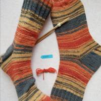 Wollsocken, handgestrickte Socken, Gr 46/47, bunt, gestrickte Socken, Männersocken Bild 2