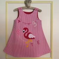 Trägerkleid, Sommerkleid, Mädchen, Flamingo, Geburtstagskleid, Party, Hängerchen, gestreift,  ab Gr.92 Bild 1