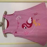 Trägerkleid, Sommerkleid, Mädchen, Flamingo, Geburtstagskleid, Party, Hängerchen, gestreift,  ab Gr.92 Bild 3
