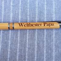Kugelschreiber graviert bester Papa 4 Varianten Holz Kuli Kulli Bild 4