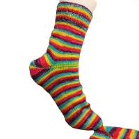handgestrickte Socken, Größe 39/41, handgefärbte Wolle, Ringelsocken, gestreifte Socken Bild 2