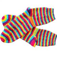 handgestrickte Socken, Größe 39/41, handgefärbte Wolle, Ringelsocken, gestreifte Socken Bild 4