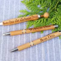 Kugelschreiber graviert beste Oma 3 Varianten Holz Kuli Kulli Bild 1