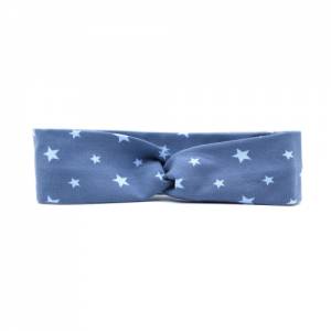 Kinderstirnband mit Sternchen Blau, Handgemachtes Stirnband, Kopfband, Haarband Mädchen & Jungs, Ohrenwärmer Bild 1
