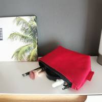 Kleine Tasche aus Leder, Ledertäschchen, Krimskramstasche in rot Bild 5