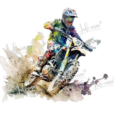 Bügelbild Motocross Grün