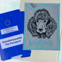 Einsteckhülle für Impfpass/EU-Heimtierausweis mit Hundemotiv bestickt, gefertigt aus Filz - ein ganz besonderes Geschenk Bild 6