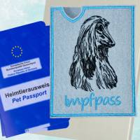 Einsteckhülle für Impfpass/EU-Heimtierausweis mit Hundemotiv bestickt, gefertigt aus Filz - ein ganz besonderes Geschenk Bild 7