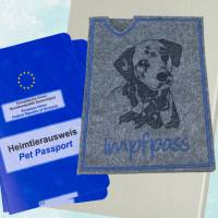 Einsteckhülle für Impfpass/EU-Heimtierausweis mit Hundemotiv bestickt, gefertigt aus Filz - ein ganz besonderes Geschenk Bild 8