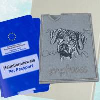 Einsteckhülle für Impfpass/EU-Heimtierausweis mit Hundemotiv bestickt, gefertigt aus Filz - ein ganz besonderes Geschenk Bild 9