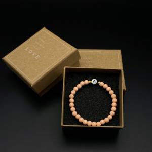 Perlenarmband - Peach - mit Initialen, Individualisierbar mit Buchstaben, Buchstabenarmband Bild 2