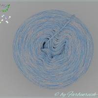 Farbenreich-Wolle Eis-Strudelbobbel "BLAUER ENGEL-REIGEN" - mit Glitzer - 4-fädig, versch. Lauflängen, Bobbel Bild 1