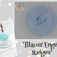Farbenreich-Wolle Eis-Strudelbobbel "BLAUER ENGEL-REIGEN" - mit Glitzer - 4-fädig, versch. Lauflängen, Bobbel Bild 3