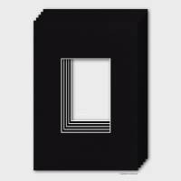 5-Pack, 21x30 cm Passepartouts, schwarz, 1,4 mm Stärke, Ausschnitt 9,6x14,6 cm, für Fotos im 10x15 Format Bild 1