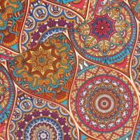 Dekostoff orientalisches Muster, Ottoman Stoff Mandala, Meterware Rippstoff, Webware Bild 1