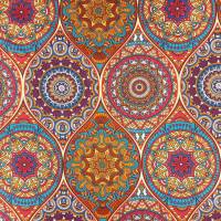 Dekostoff orientalisches Muster, Ottoman Stoff Mandala, Meterware Rippstoff, Webware Bild 2