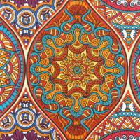 Dekostoff orientalisches Muster, Ottoman Stoff Mandala, Meterware Rippstoff, Webware Bild 4