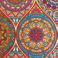 Dekostoff orientalisches Muster, Ottoman Stoff Mandala, Meterware Rippstoff, Webware Bild 5