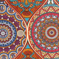 Dekostoff orientalisches Muster, Ottoman Stoff Mandala, Meterware Rippstoff, Webware Bild 6