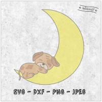 Plotterdatei - Schlafende Tiere - Hund - Serie - SVG - DXF - Datei - Mithstoff Bild 1