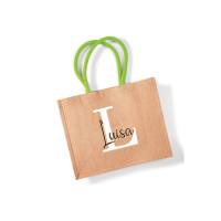 Jute Shopper, Tasche mit Schimmer/ Glitzer Effekt Strandtasche personalisiert Bild 3