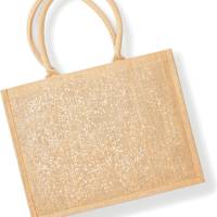 Jute Shopper, Tasche mit Schimmer/ Glitzer Effekt Strandtasche personalisiert Bild 8
