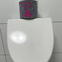 Filz Klopapierhülle Filzbanderole Klopapierschutz Banderole für Toilettenpapier "Geschäftspapier Kack-Emoji" Bild 1