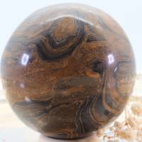 Stromatolith Edelsteinkugeln 64 mm aus Peru, Meditation und Heilsteine, glänzende Kugel, Wunderbarer Kristall Bild 1
