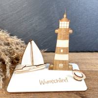 Geldscheinhalter Leuchtturm, Segelboot, Ostsee, Geldgeschenk, Geburtstag, Geschenk, Wunschtext, Personalisierbar Bild 2