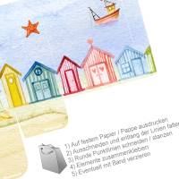 FREEBIE | Geschenk Box Tasche Schachtel Sommer Insel Ferien  | DIY zum selbst drucken Bild 3