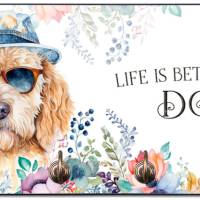 Hundegarderobe LIFE IS BETTER WITH A DOG mit Doodle Bild 1