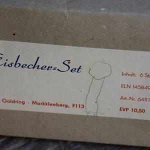 6er Set DDR Eisbecher VEB Goldring unbenutzt in Originalverpackung Kunststoff lila 70er Jahre Vintage Bild 4