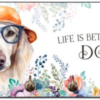 Hundegarderobe LIFE IS BETTER WITH A DOG mit Saluki Bild 1