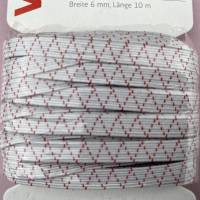 Gummiband 6 mm x 10 m weiß rot, Länge = 10 m, Breite = 6 mm, Grundpreis: 1 m = 0,70 Euro, Elastisches Band Elastikband Bild 4