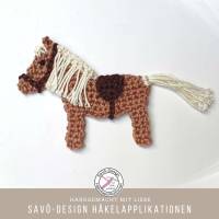 kleines Haflinger Pferd - Sattel in Wunschfarbe - Häkelapplikation aus 100 % Baumwolle Bild 7