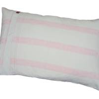 vintage, Kinderbettwäsche Set weiß mit rosa Streifen, 100x130cm, 40x60 cm, Knopfleiste Bild 2