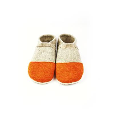 Hausschuhe aus Naturmaterialien für Damen und Herren in Orange  - Wellness für die Füße