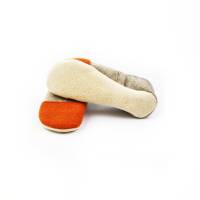 Hausschuhe aus Naturmaterialien für Damen und Herren in Orange  - Wellness für die Füße Bild 4