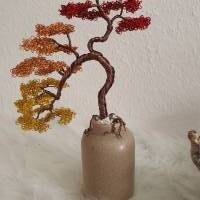 Tricolor Bonsai Baum/ als Drahtbaum im Asia Look Unikat/ Geschenkidee / Dekoration für zu Hause/ Baum aus Draht Bild 9