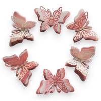 6 Stanzteile Streudeko Schmetterlinge 3D, Designer Papier, Kartengestaltung, Deko, Scrapbooking, Junk Journal Bild 1