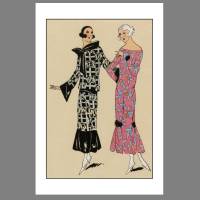 Mode Fashion Illustration 1923 Voilantkleider Paris  KUNSTDRUCK Poster - Modemagazin Vintage Art - Shabby - Wanddeko Bild 2